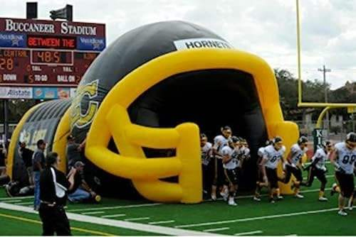 Commercial Giant Inflatable Football Helmet Tunnel Tent for Sports Team Entrance