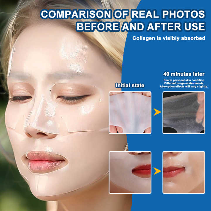 Bio Collagen Deep Hydrating Facial Mask Skin Glowing Crystal Collagen Hydrogel Mask Anti-Wrinkle Lifting Collagen Mask