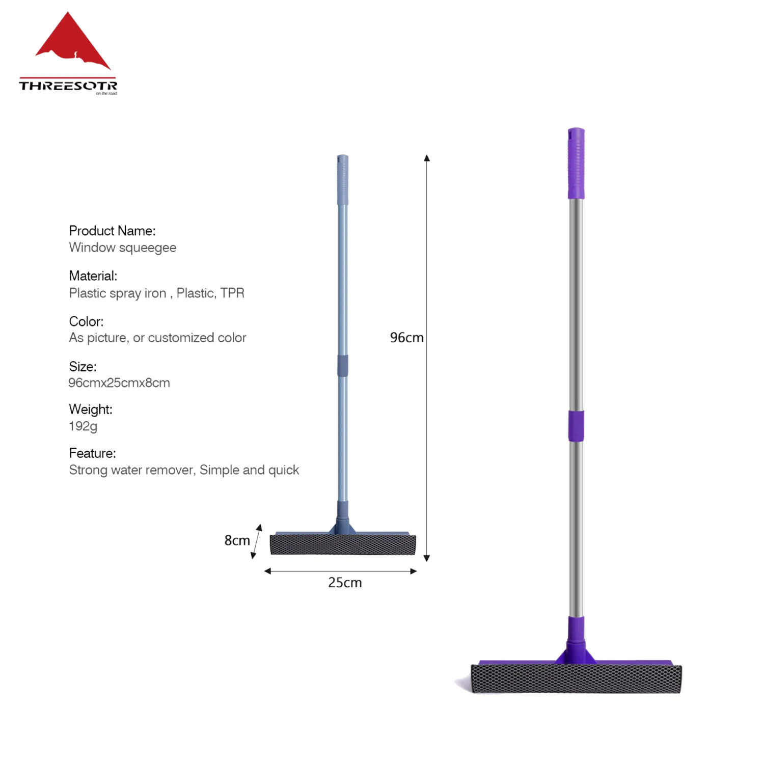 2 in 1 Telescopic Extendable Window Cleaning Squeegee Cleaner Wiper Handle Washer Scrubber