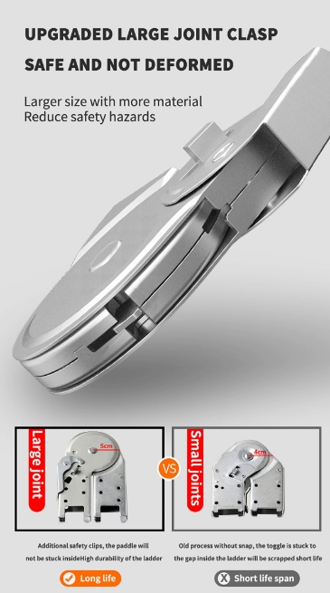 Aluminum Lightweight and Multifunctional Folding Small Joint Ladder (With Anti-slip foot mat) -4X4steps