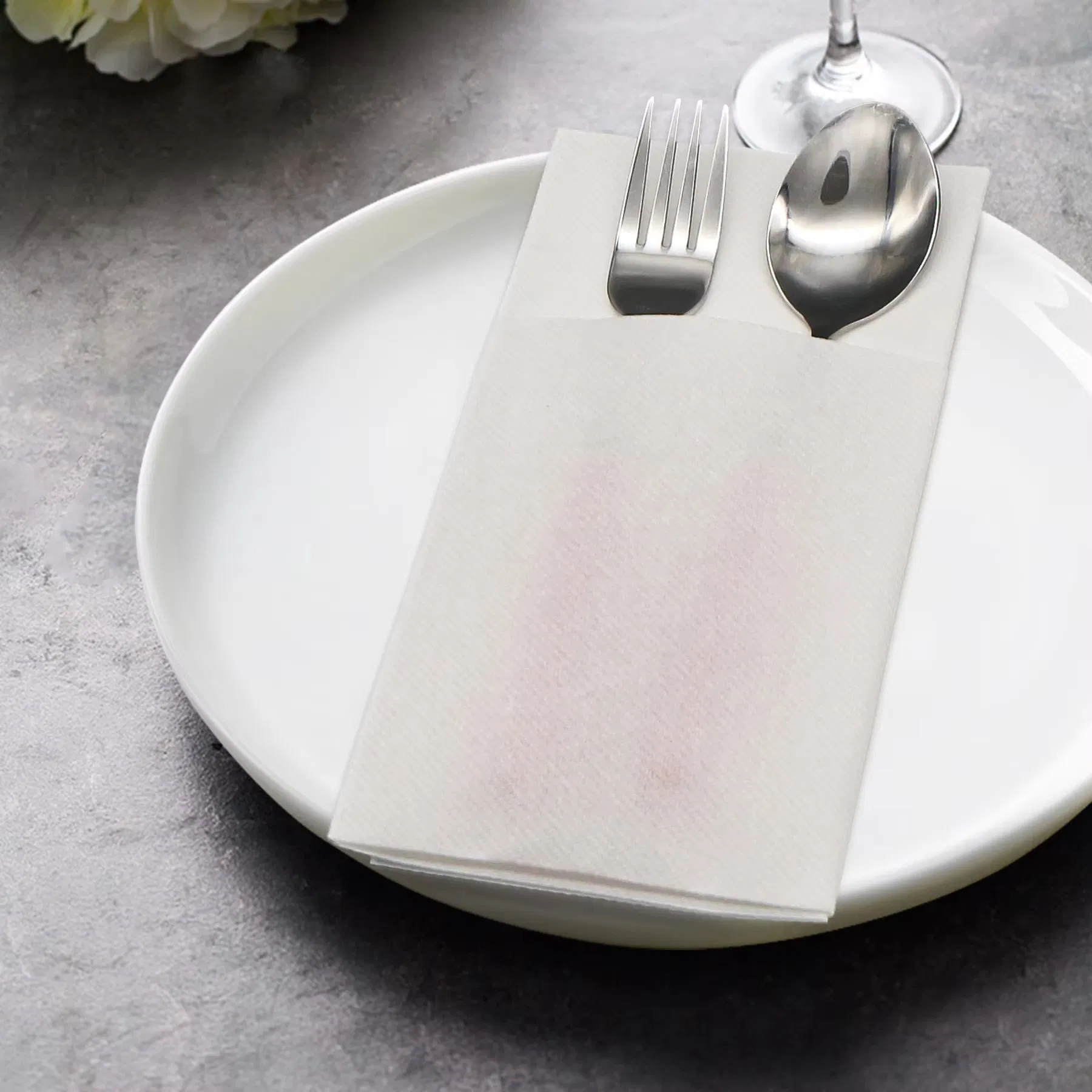 Premium Black Dinner Napkins Custom Logo Printed for Luxury Restaurant Hospitality