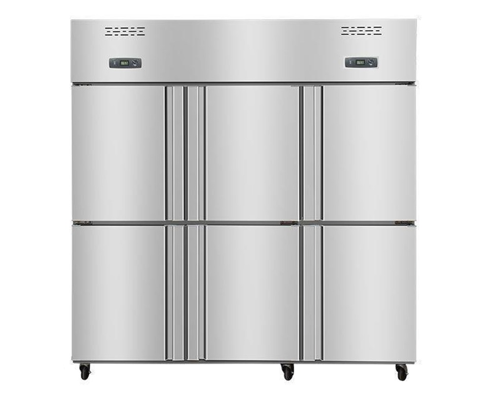 Large-Capacity Commercial Cold Freezer Six-Door Stainless Steel Kitchen Freezer