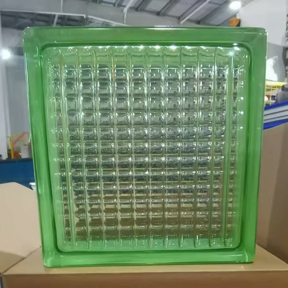 Whole Sales Green Clear Colorful Glass Brick Block Square Glass 190*190