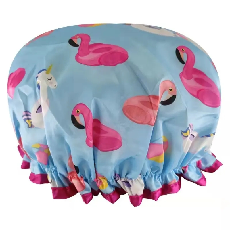 Quiet Girl High Quality Printed Shower Caps Waterproof Shower Cap