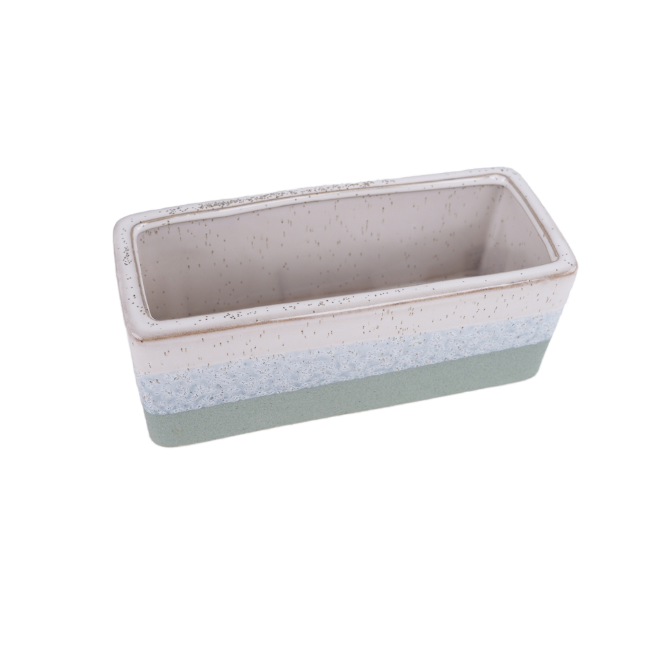 Набор кашпо керамических прямоугольных зеленых