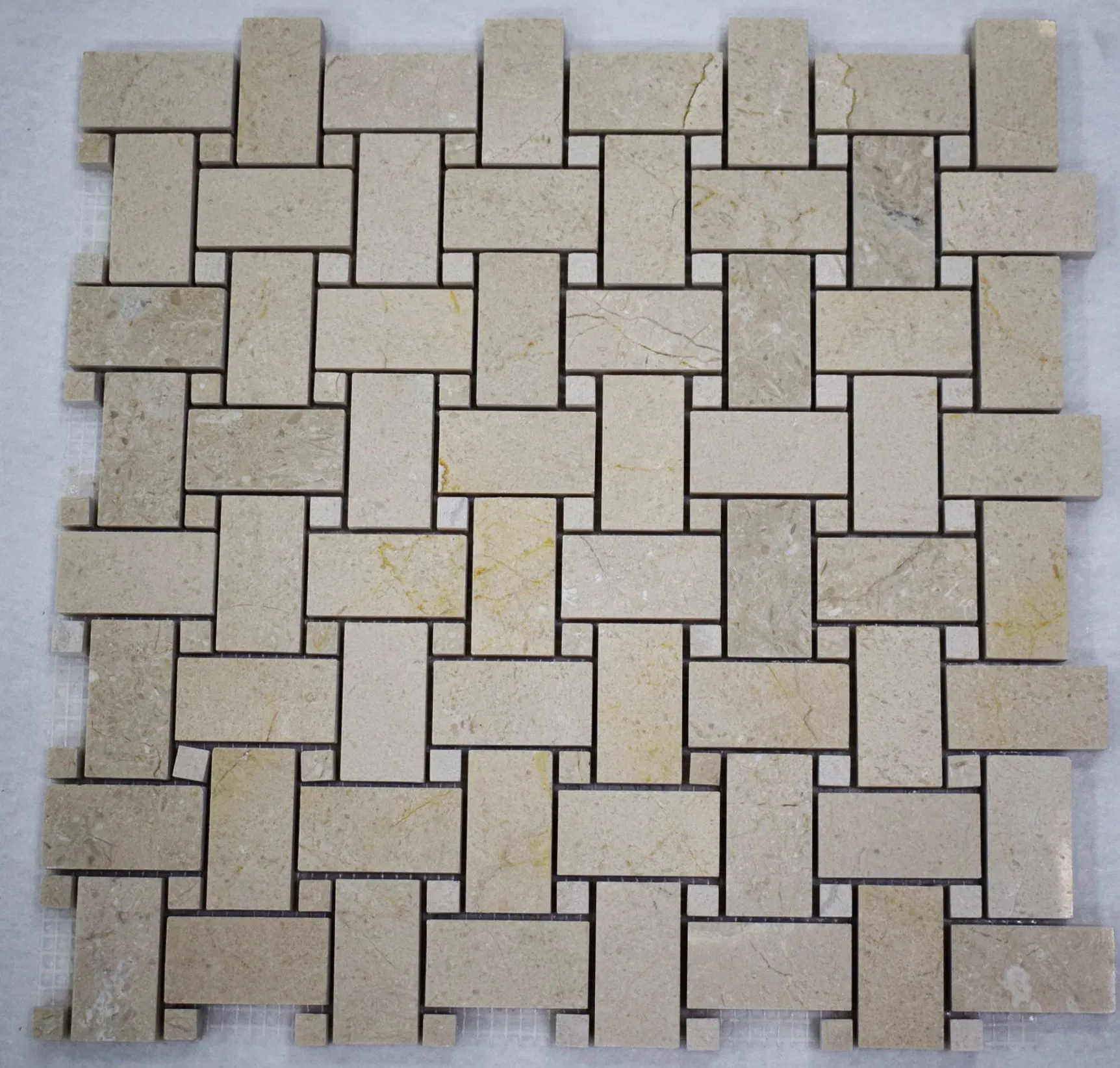 Home Decoration Marble Basketweave Stone Beige Swimming Pool Mosaic for Wall Tiles