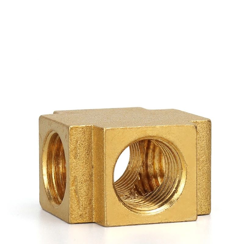 Custom CNC Cross 4 Tee 3 Way Female Brass Pipe Fitting