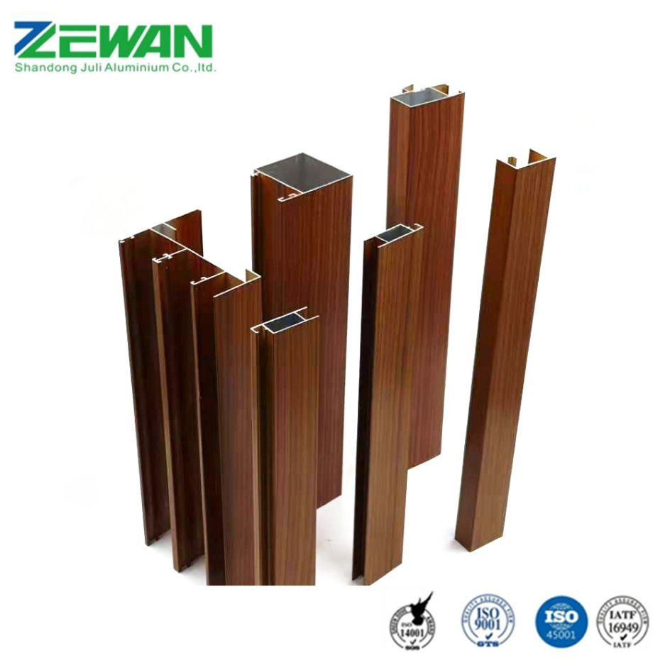 Алюминиевый профиль с текстурой дерева, порошковое покрытие