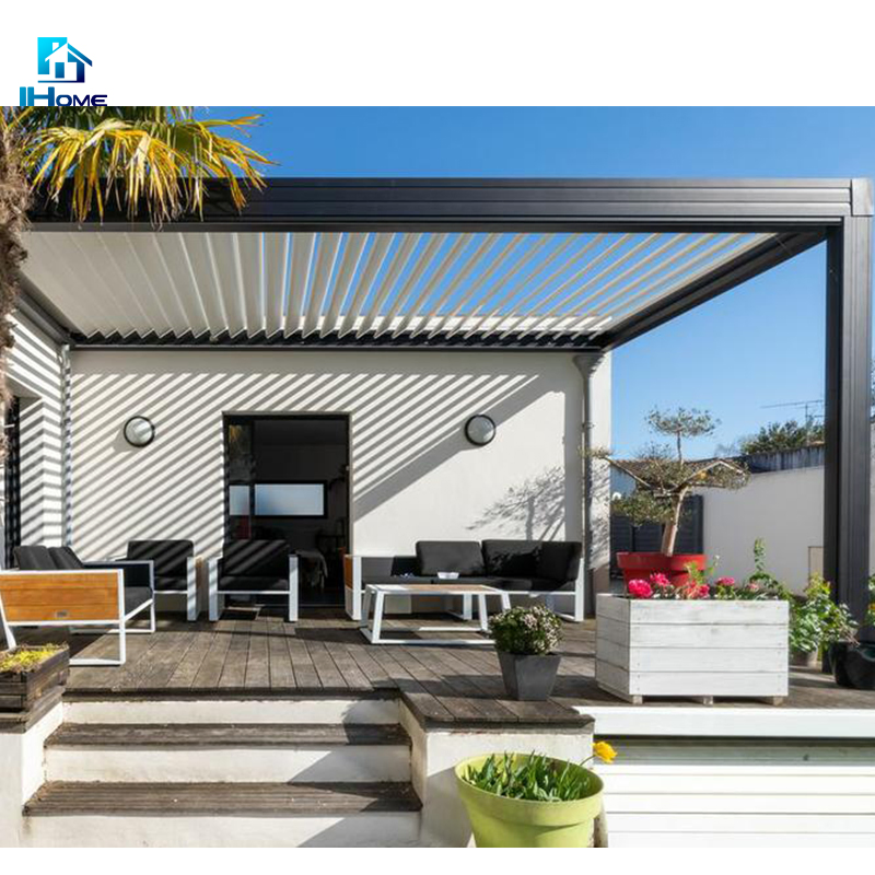Aluminium Louver Glass Pergola Retractable Roof Awning Gazebo