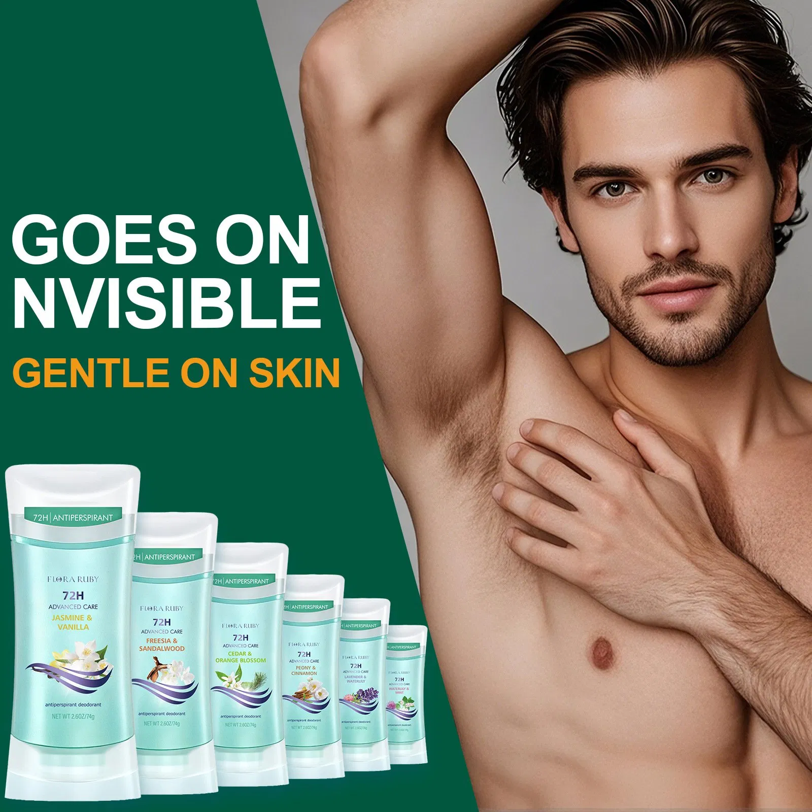 Soothing Non-Irritating Organic Deodorant with Gentle Pearl Beads