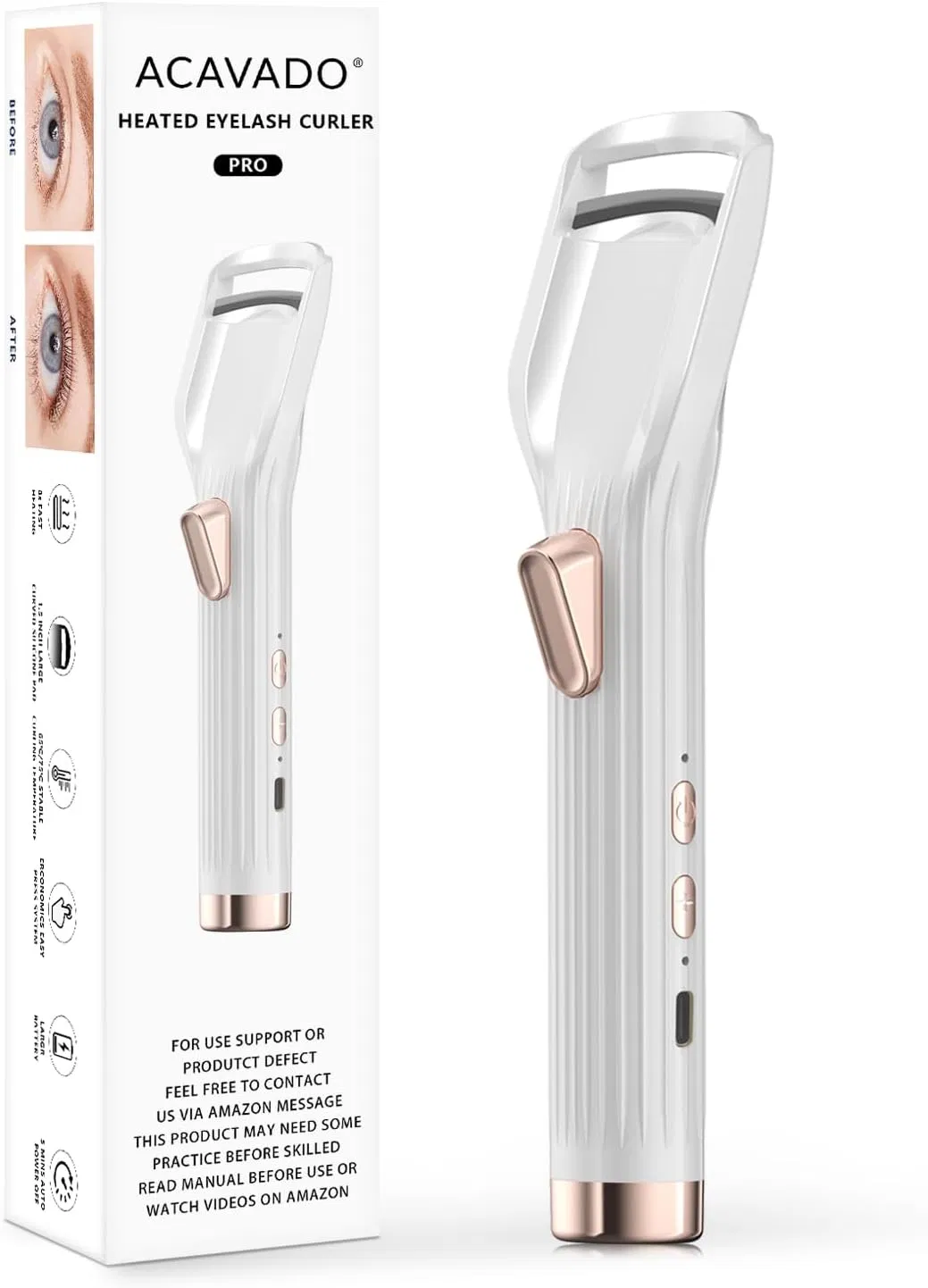 Premium Fast Heating Eyelash Curler - Ready in 8 Seconds