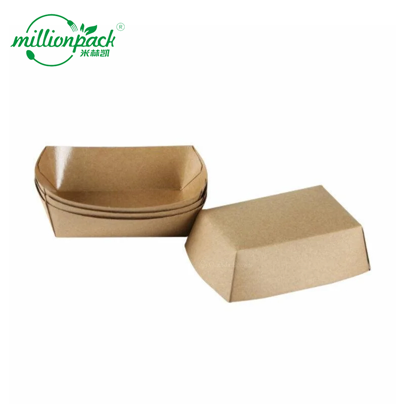 Recyclable Disposable Kraft Food Tray for Food Court and Catering Events