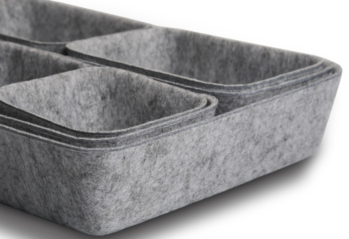 8PCS Felt Desk Closet Drawer Organizer / Felt Storage Box/ Felt Storage Bin/ 8 Pack Save Desk Space Divider Box for Office