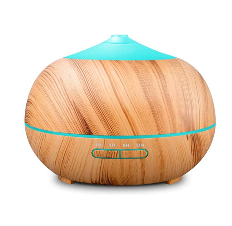 Wood Grain Fragrance Ultrasonic Aromatherapy Aroma Essential Oil Diffuser LED Colorful Lights