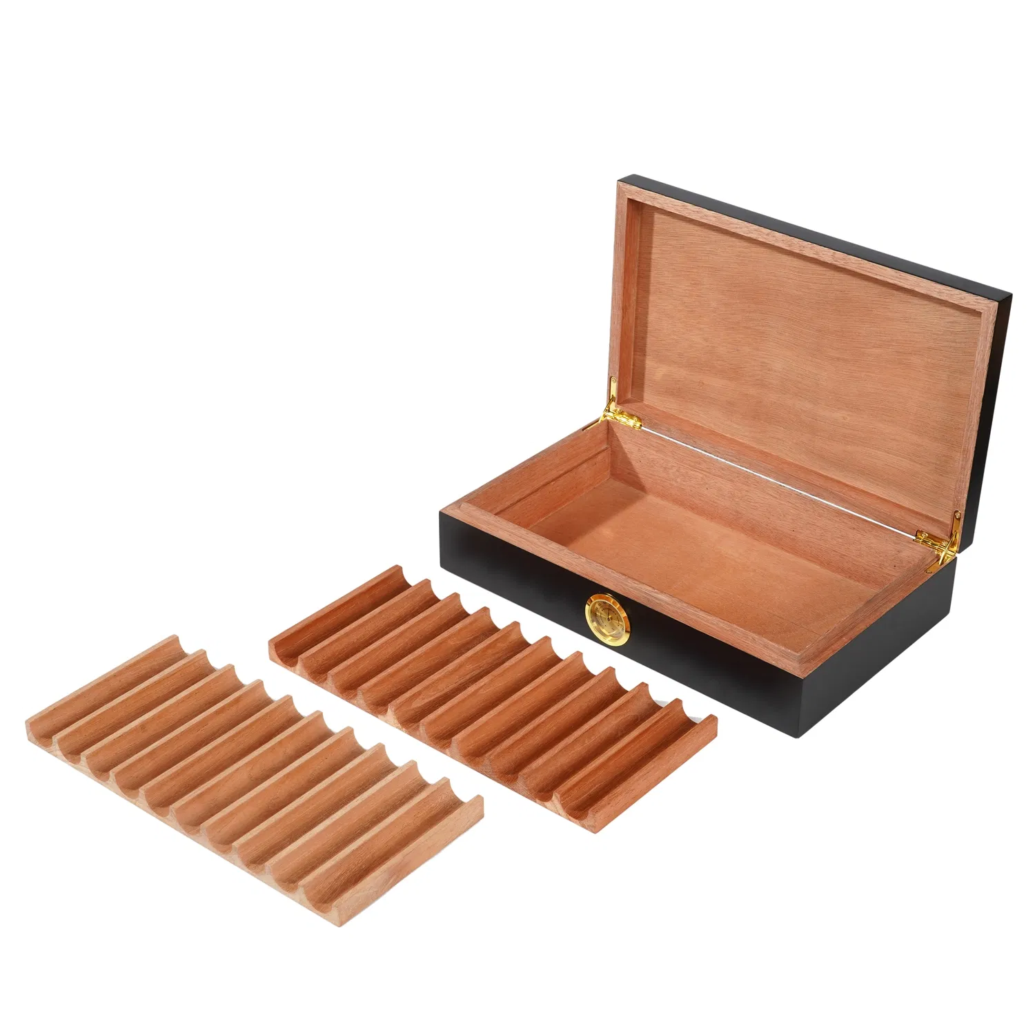 Wholesale High End Spanish Cedar Wood Cigarette Tobacco Box Cigar Humidors with Humidifier