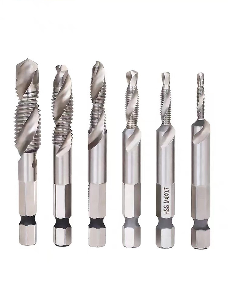 Wyk Durable High Speed Steel Threading Taps 6PCS Manual Taps Set Combination Metric M3-M10