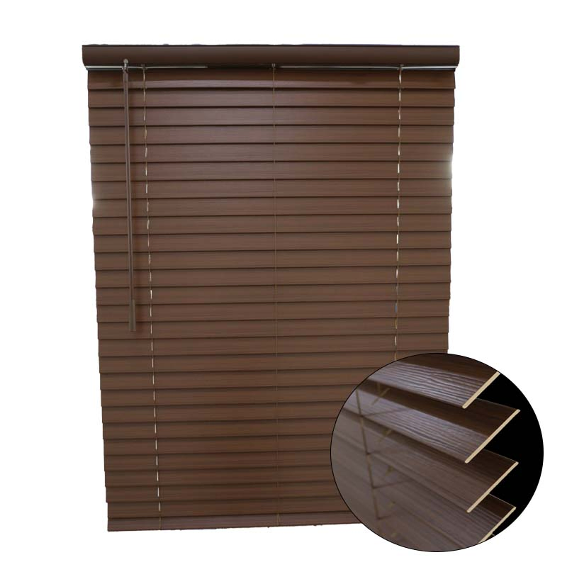 Europe Style Safety Design Cordless PVC Faux Wood Venetian Blinds