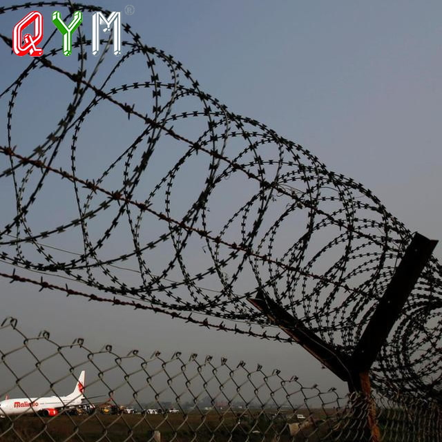 Airport Security Fence Galvanized Razor Wire Prison Fence