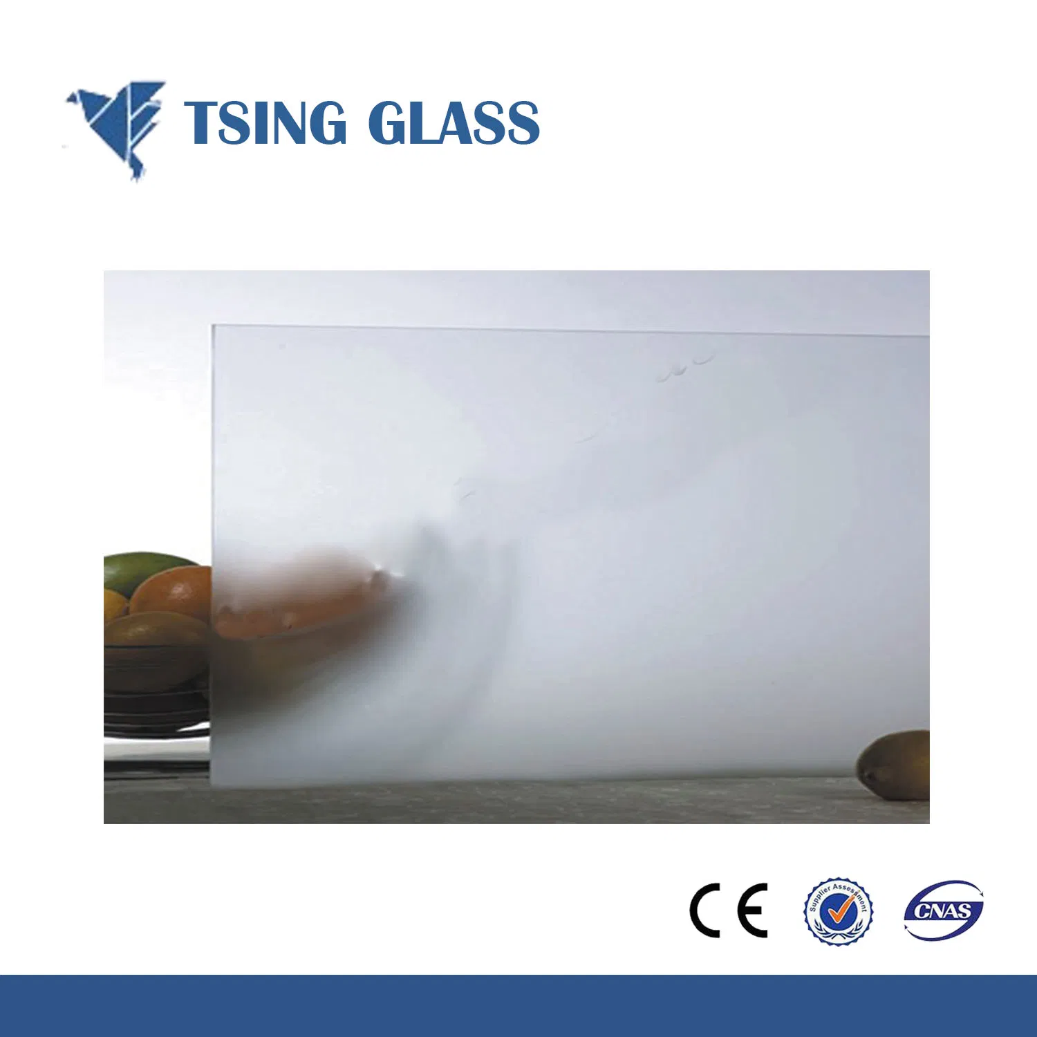 4-12mm Tempered Acid Etched Glass for Office/Shower/Balustrades/Handrails/Stairs
