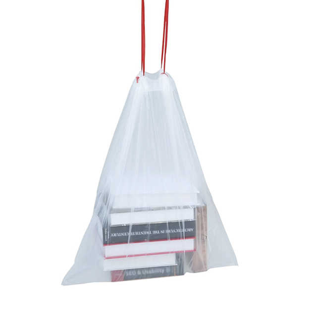 Clear Plastic Garbage Bag Custom Plastic Drawstring Trash Bag on Rolls