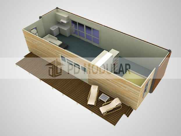 40FT Expandable Folding Slide out Prefabricated Luxury Beach Holiday Apartment