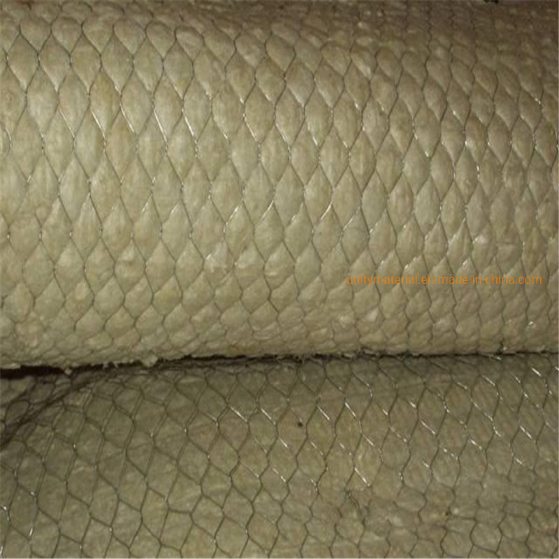 50mm Mineral Rock Wool Blanket Insulation Rockwool for Sound Absorbed with Ss Stainless Steel Wire for Heat Pipes Pipelines Chemicals Industry