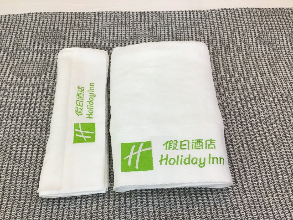 Wholesale Plain White Color 100% Cotton Bath Hotel Towel with Embroidery Logo