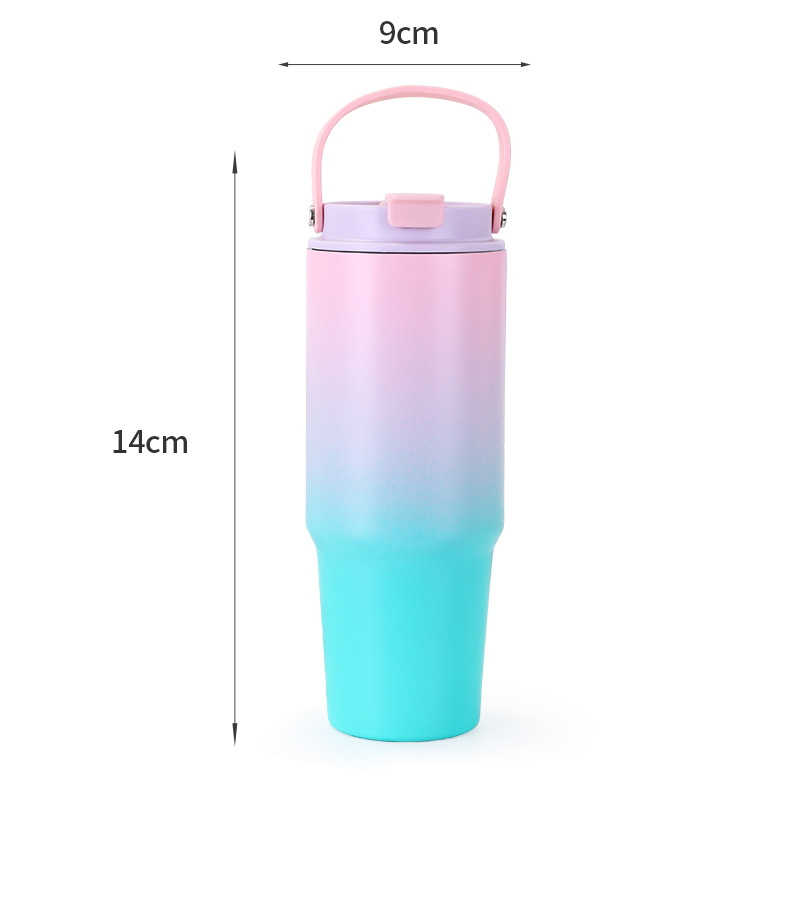 Термокружка 30oz вакуумная стальная с соломинкой