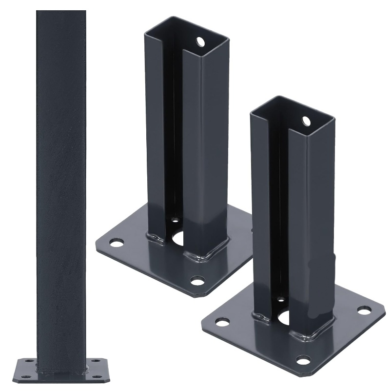 Fence Steel Post Brackets for Fencing/Screw on Post Base/Steel Fence Post with Base Plate
