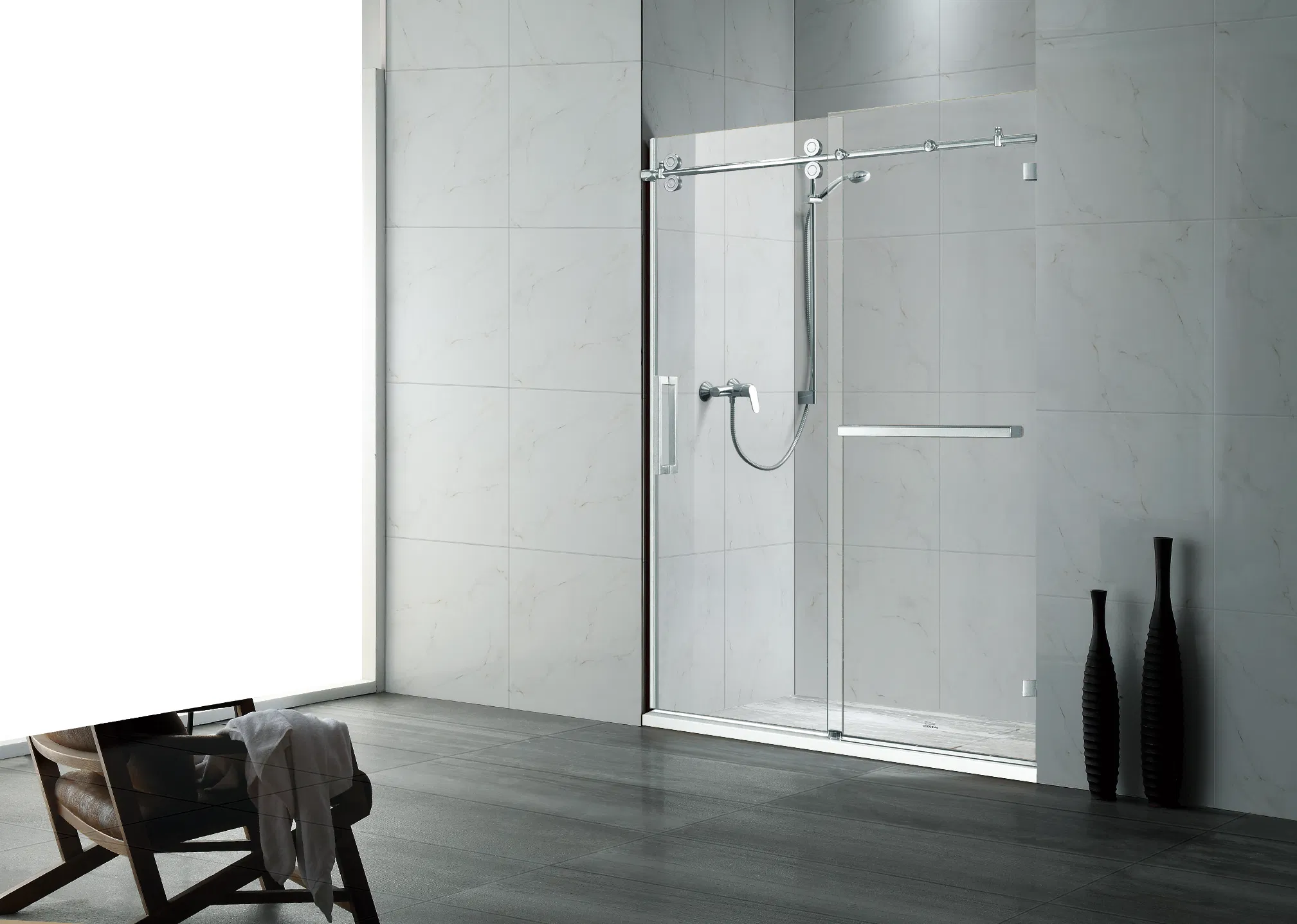 Fashion Design Bathroom 8mm Prefab Swing Door Glass Shower Room