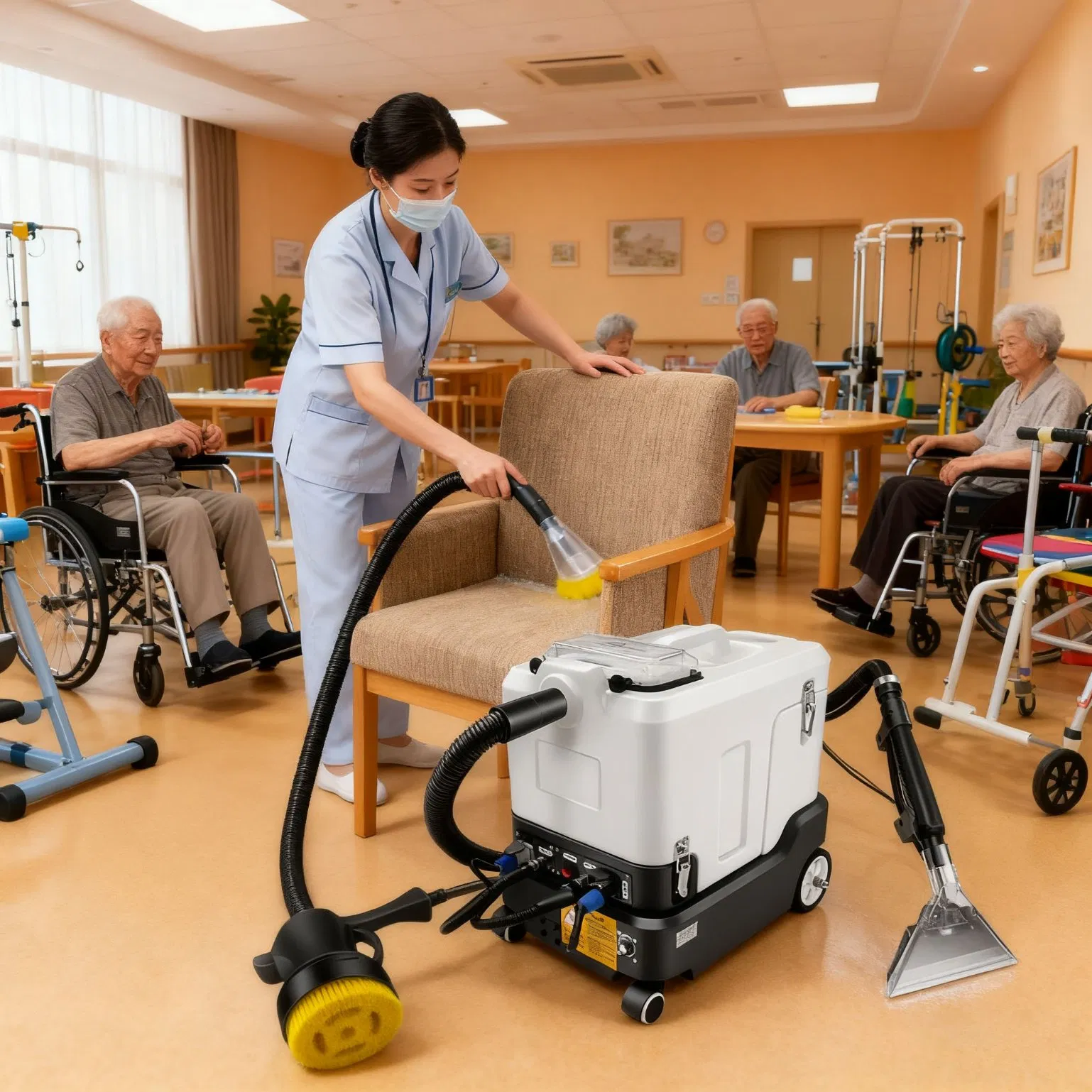 Heated Carpet Washing Cleaner Machine Extractor Injector Steam Vacuum Cleaner for Carpet Sofa Dust Mite Removal