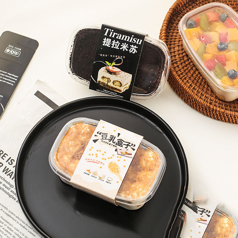 Прозрачная упаковка для тирамису квадратная с крышкой