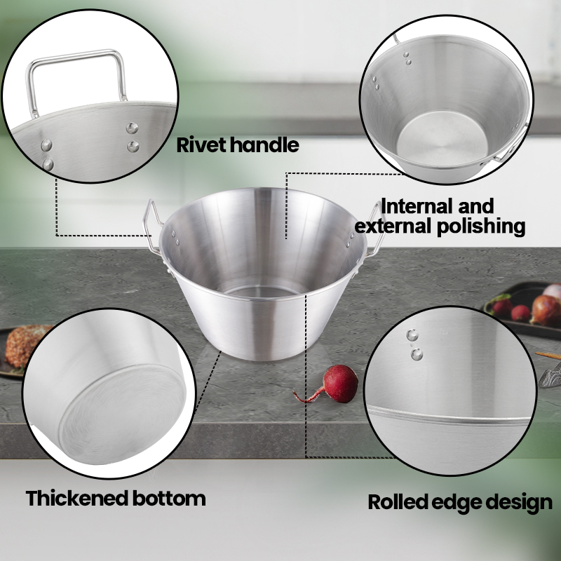 Daosheng Heavy Duty Extensive Sizes Stainless Steel Cazo Pot Pan for Outdoor Gas Stove