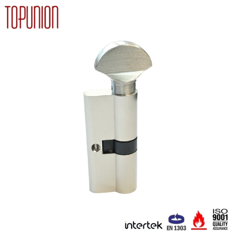 Brass Fan Shaped Thumb Turn Lock Cylinder Provides Drill Proof Protection Feature