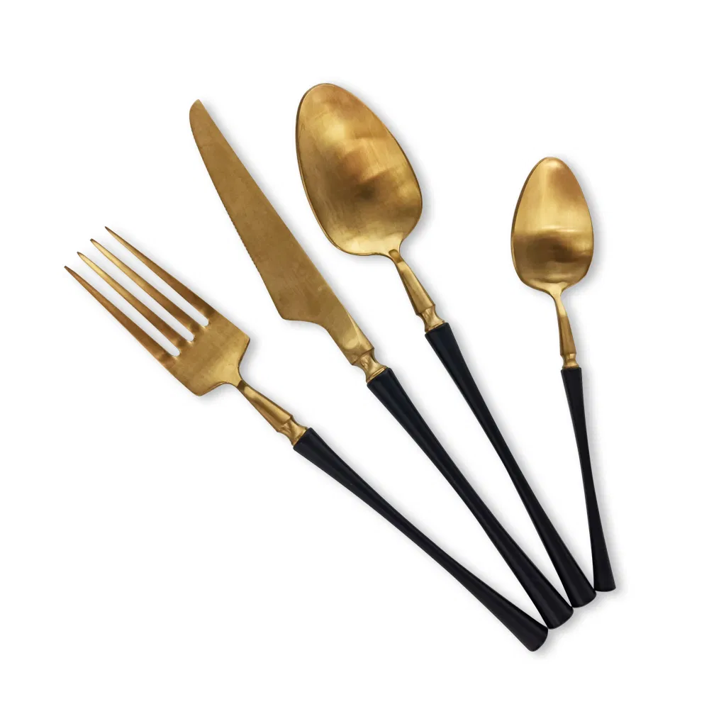 High Quality Stainless Steel Black Cutlery Spoon Fork Knife