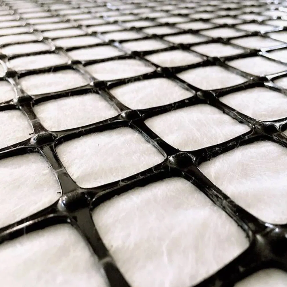 Composite Plastic Geogrid Fiberglass Grid PP Biaxial Geogrid Compound with Nonwoven Geotextile for Roadbed Geogrids