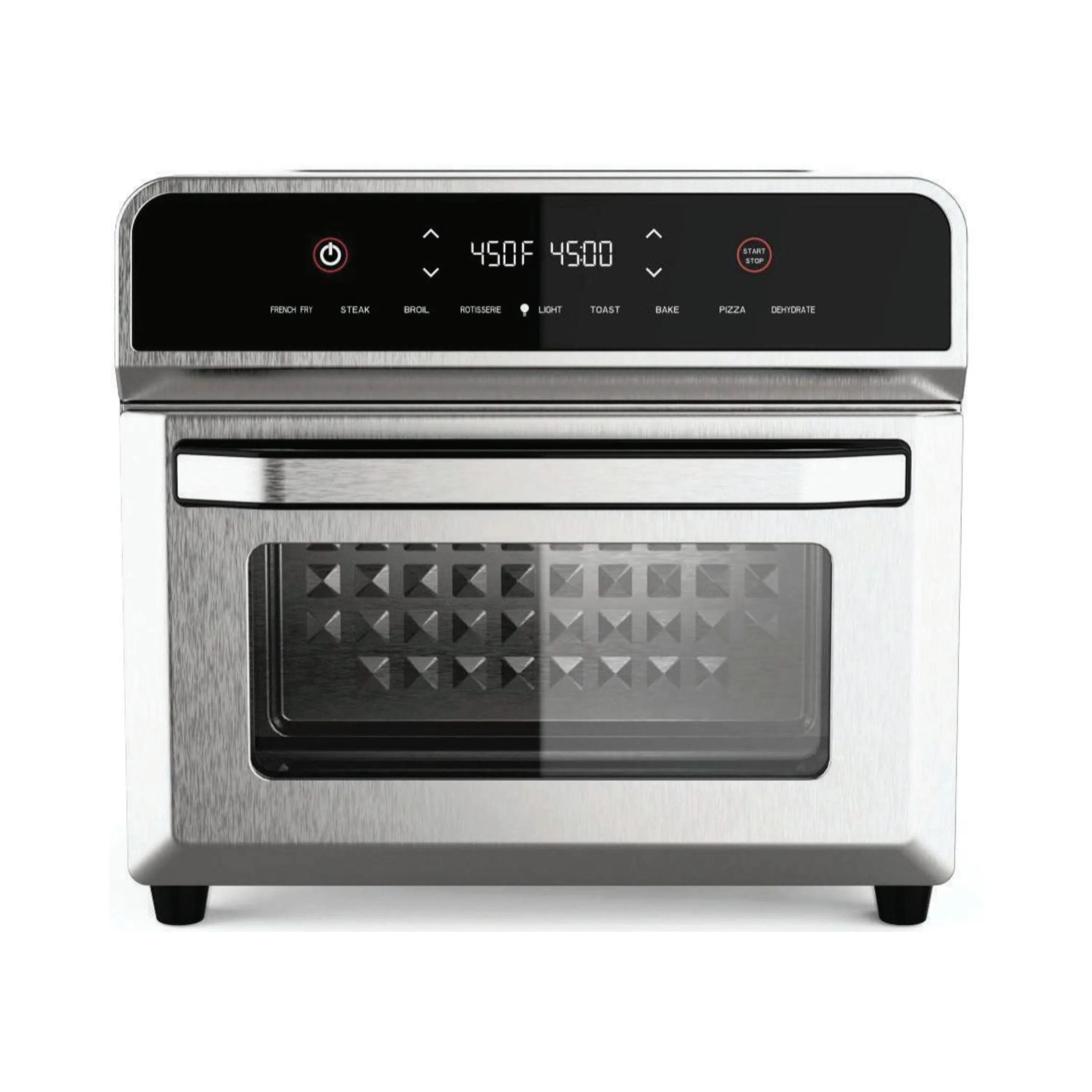 Longbank Factory Price 24L Square Stainless Steel Digita PTFE Non-Stick Healthy Air Fryer Toaster Oven 1700W