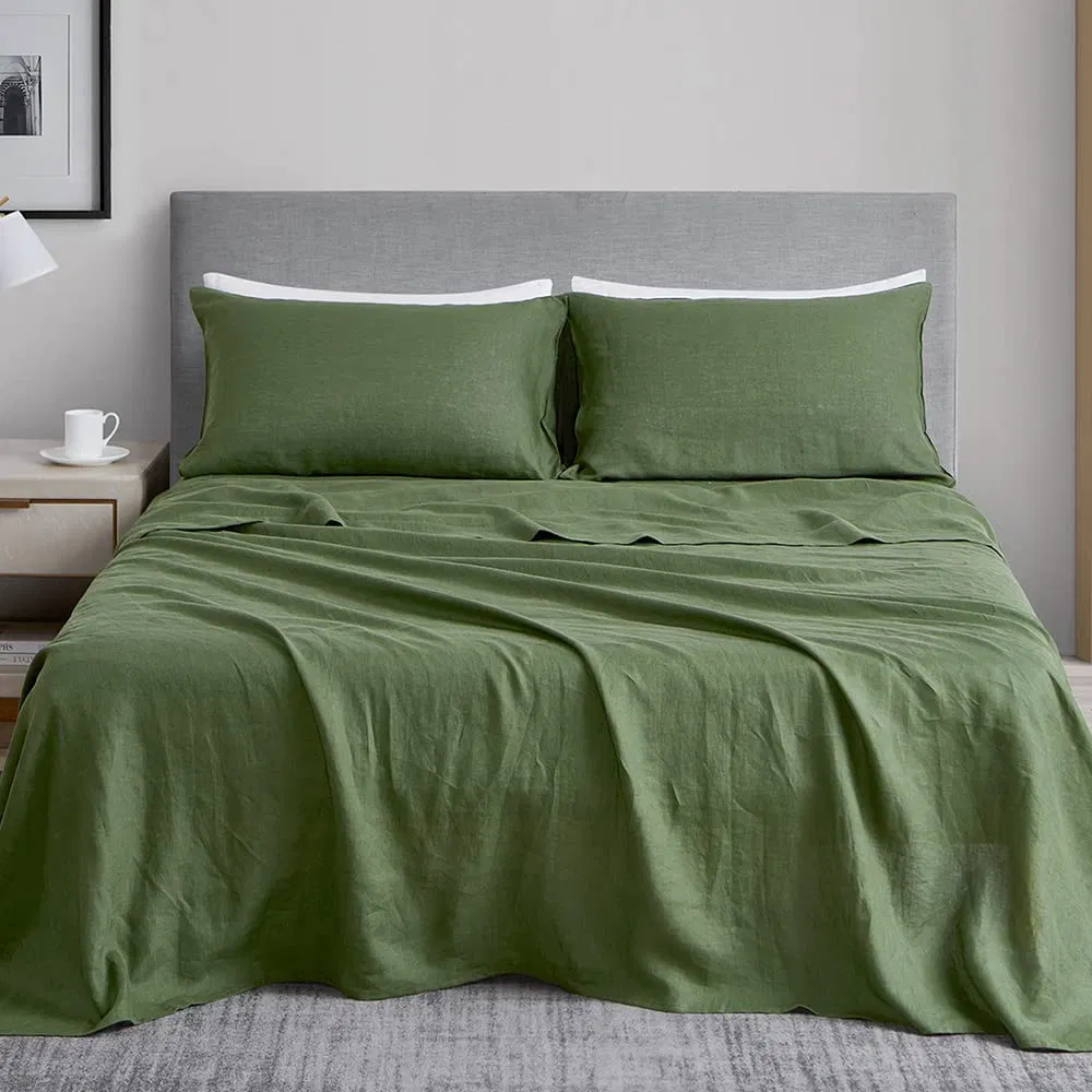 Home Textile Flax Linen Pillow Case Duvet Cover Set Stone Washed Home Hotel Soft Quilts Linen Bedding Set