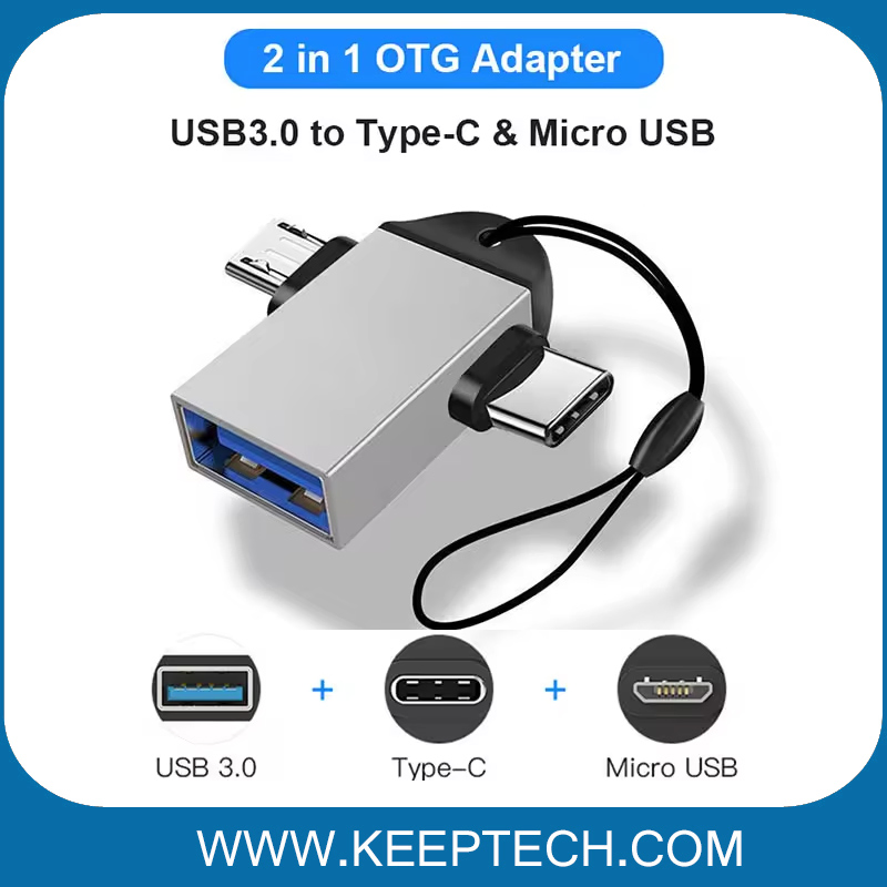 Адаптер 2 в 1 OTG USB 3.0 на Micro USB и Type-C