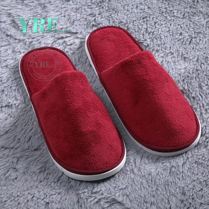 White Washable Open Toe Cotton Terry Slippers Hotel Slippers