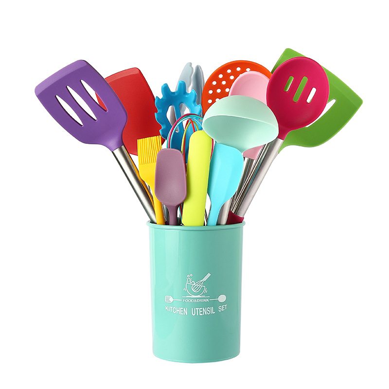 Heat Resistant Silicone 19 Pieces BPA Free Multi-Color Kitchen Utensil