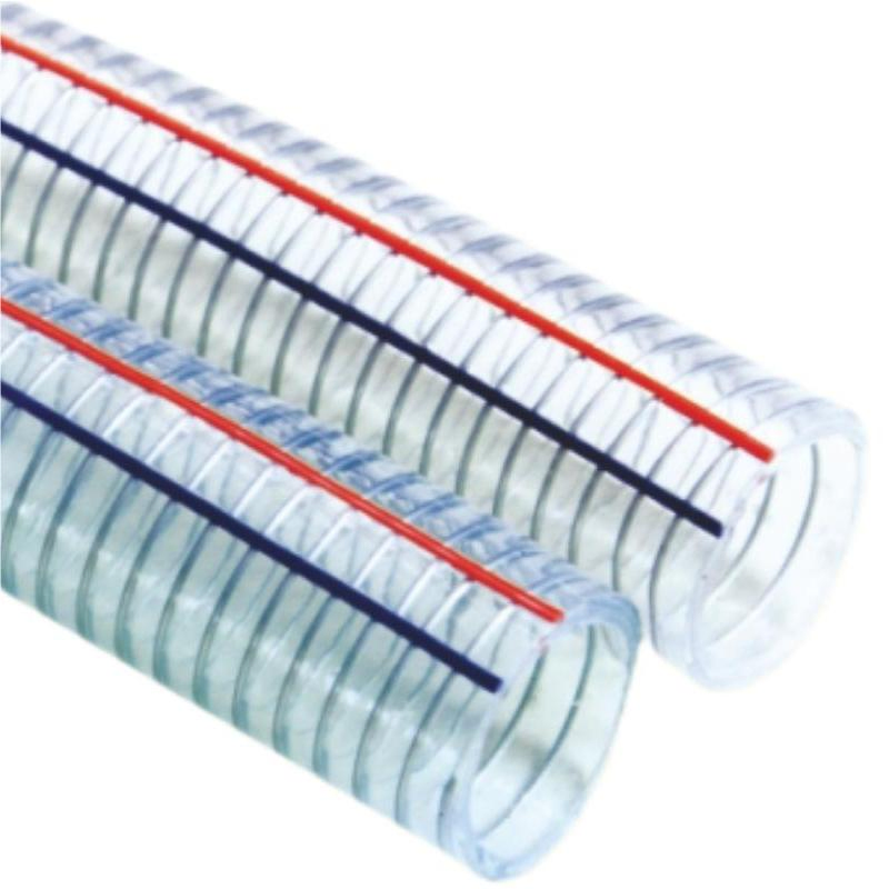 PVC Food Graden Spiral Steel Wire Reinforced Hose PVC Flexible Rubber Air Oil Water Hydraulic Hose Reel Irrigation Gas Hose