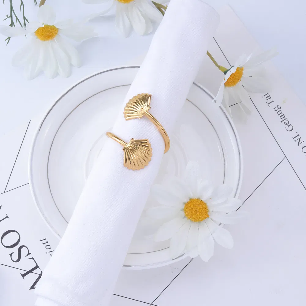 Creative Sea Shell Napkin Ring Metal Gold Napkin Buckle for Party Wedding