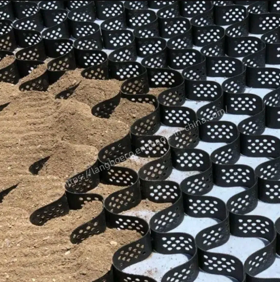 HDPE Geocell Plastic Driveway Gravel Geocell 50-440mm Soil Control in Road for Road Reinforcement Slope Protection Erosion Control Gravel Highway