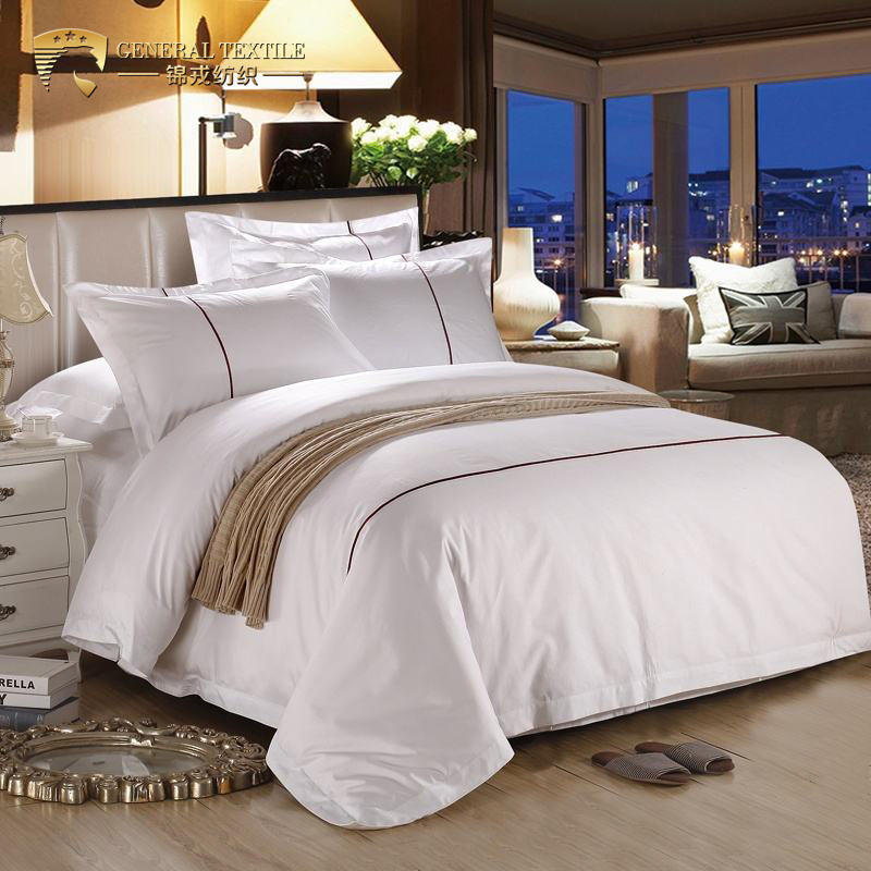 100 Cotton 300tc Jacquard White Hotel Bedding Duvet Cover Set