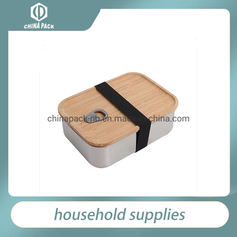 Stainless Steel Tiffin Lunch Box Bento Lunch Stainless Steel Double Wall Bamboo Lids