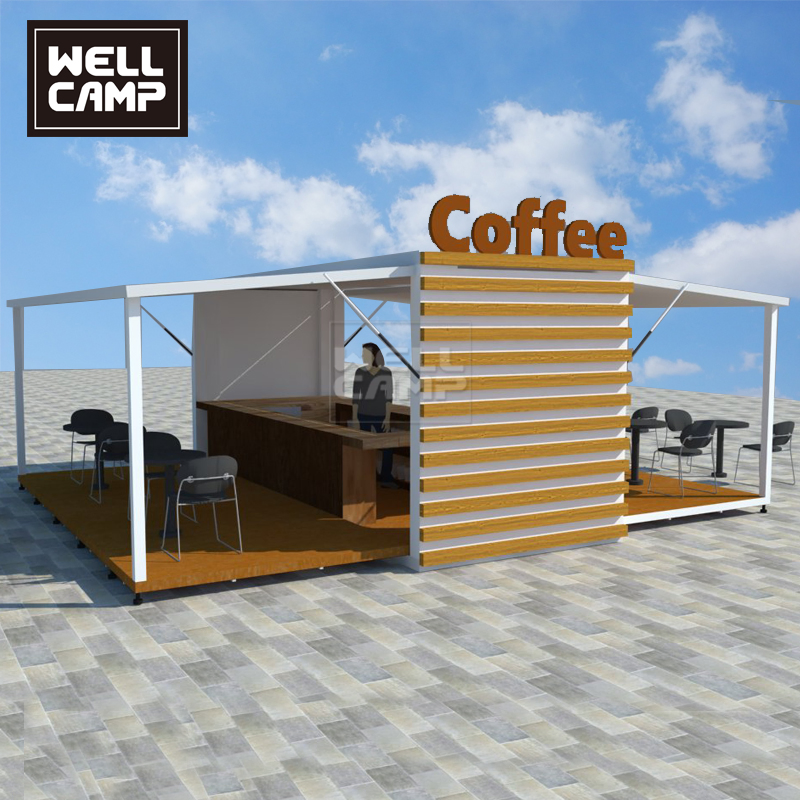 Prefabricated Outdoor Expandable 20FT 40FT Container Shops for Coffee Restaurant Store & Bar
