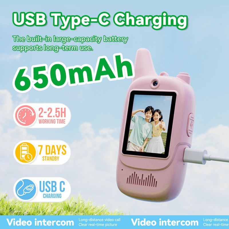 Детская видеорация с экраном, 2 шт, дальность 500 м