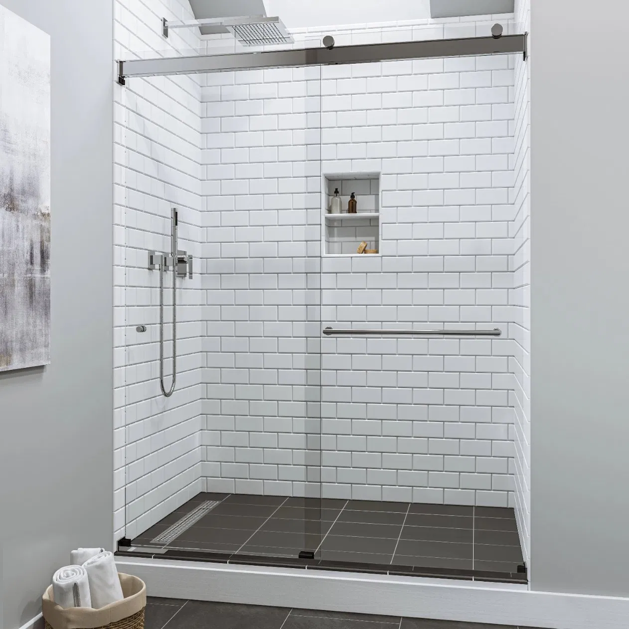 Idl Modern Waterproof Sliding Shower Enclosure with Customizd Stainless Steel Hardware