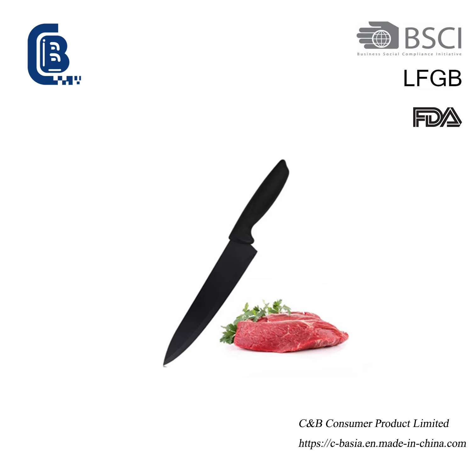 Kitchenware Knife Set - Stainless, with Stand for Cutting Meat & Veg